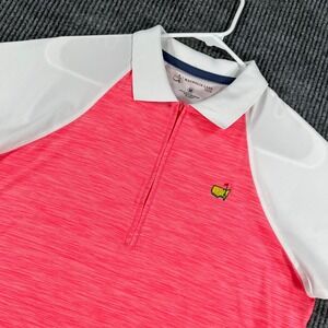 Magnolia Lane Tech Shirt Womens Medium Pink Short Sleeve Golf 1/4 Zip Masters